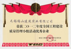 2012全國工程建設(shè)質(zhì)量管理小組活動優(yōu)秀企業(yè)