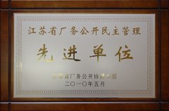 江蘇省廠務(wù)公開民主管理先進單位