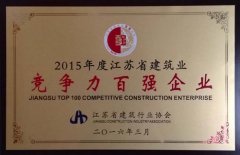 2015年度江蘇省建筑業(yè)競爭力百強企業(yè)